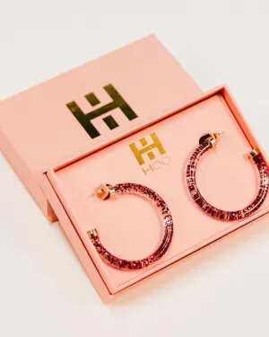 Hoop Earrings in Pink | Dark Pink