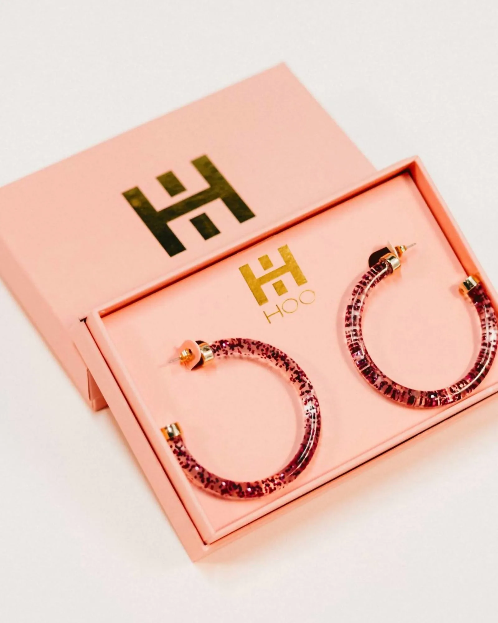 Hoop Earrings in Pink | Dark Pink