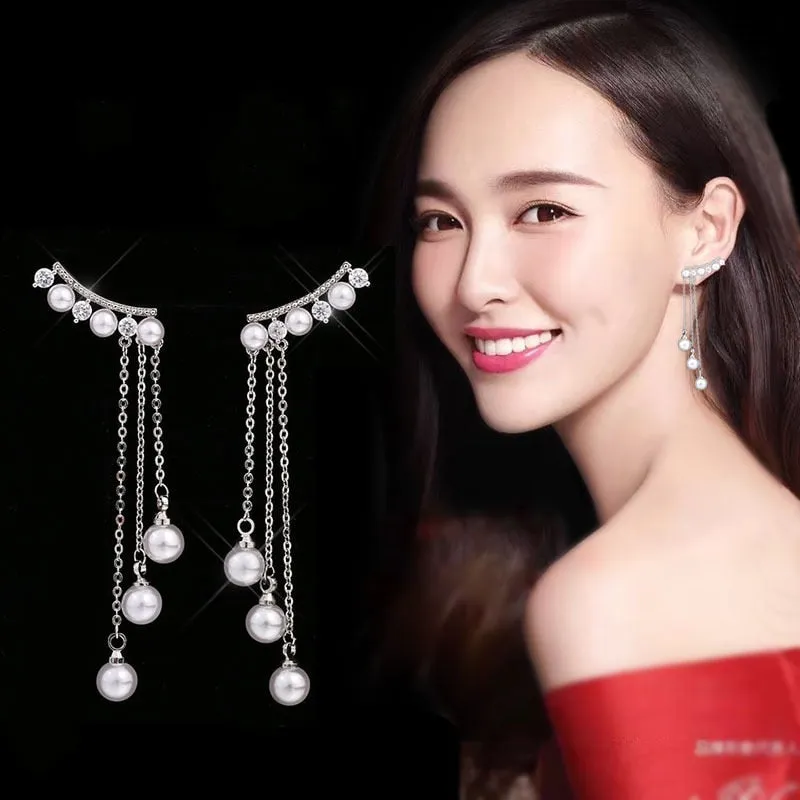 Hyperbole Temperament  Elegant Long Drop Earrings