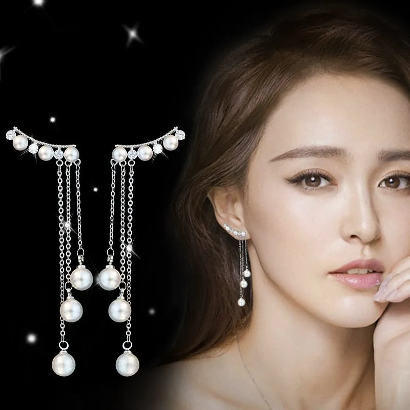 Hyperbole Temperament  Elegant Long Drop Earrings