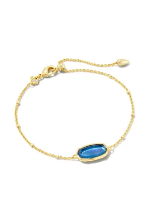 Kendra Scott: Framed Elaina Gold Delicate Chain Bracelet - Dark Blue Mother Of Pearl