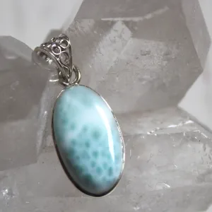 Larimar Pendant   925 Sterling Silver Pendant