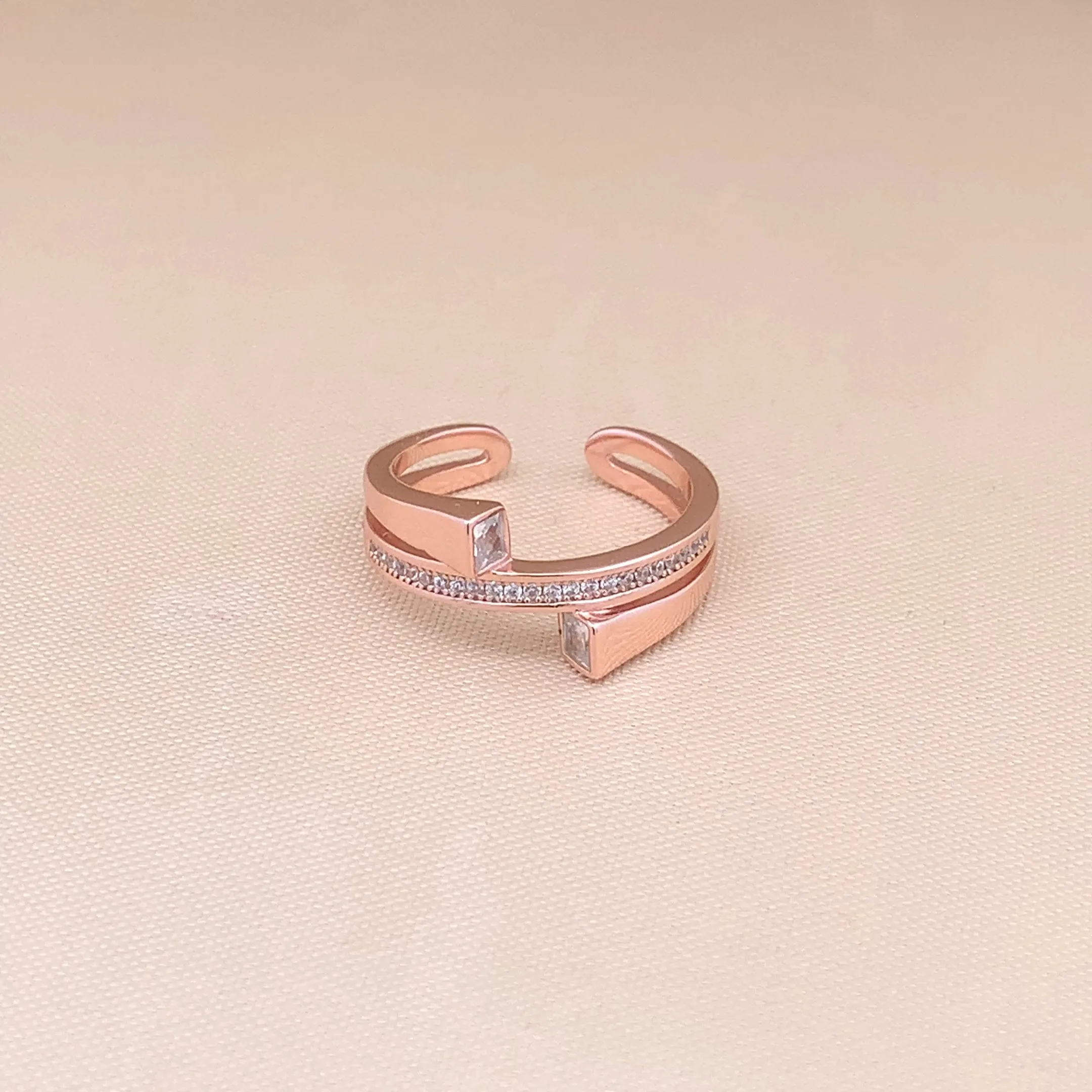 Layer Open Adjustable Ring (Pure Silver)
