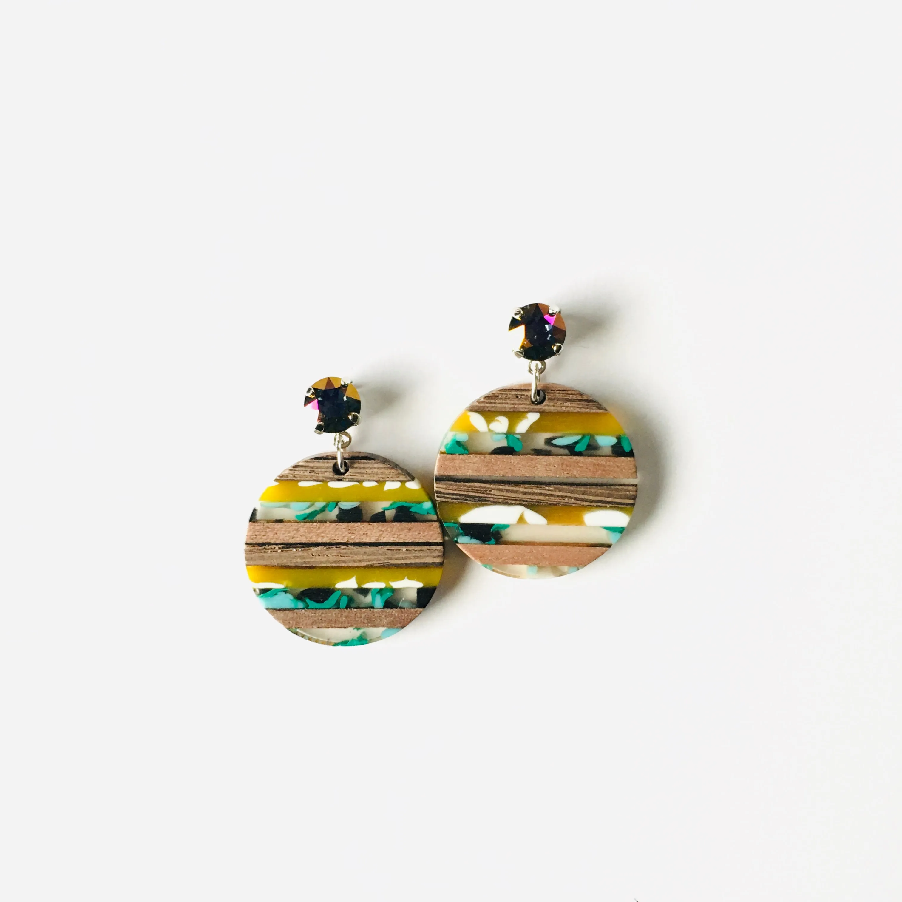 Layers of Wood Earrings featuring Sapphire Brandy