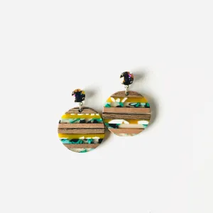 Layers of Wood Earrings featuring Sapphire Brandy