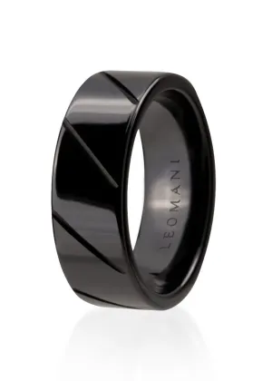 Lew Ring in Black Ceramic