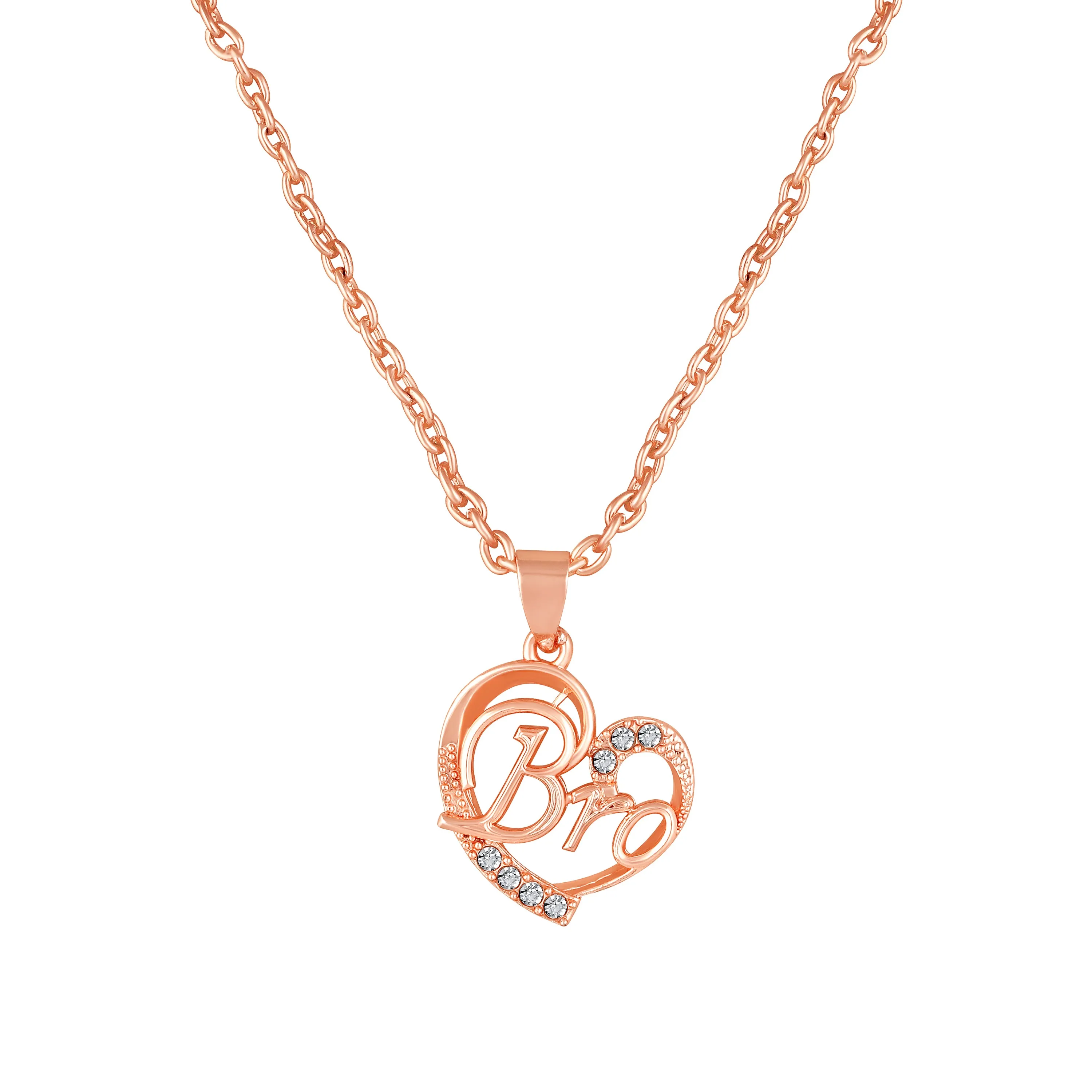 Love You Bro Heart Pendant