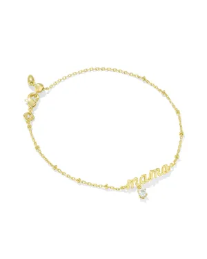 Mama Crystal Delicate Chain Bracelet Gold