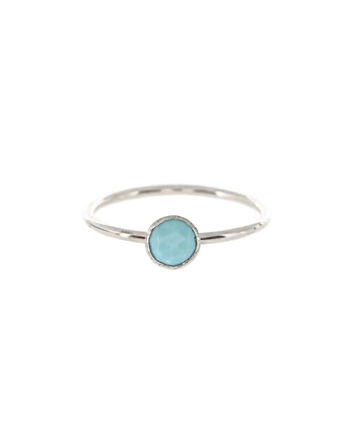 Medium Turquoise Stacking Ring in Silver