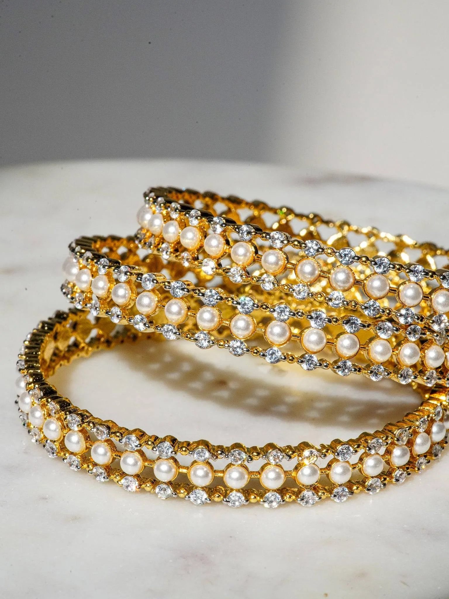 Meenari - Gold Plated Bangle Set (7 PC)
