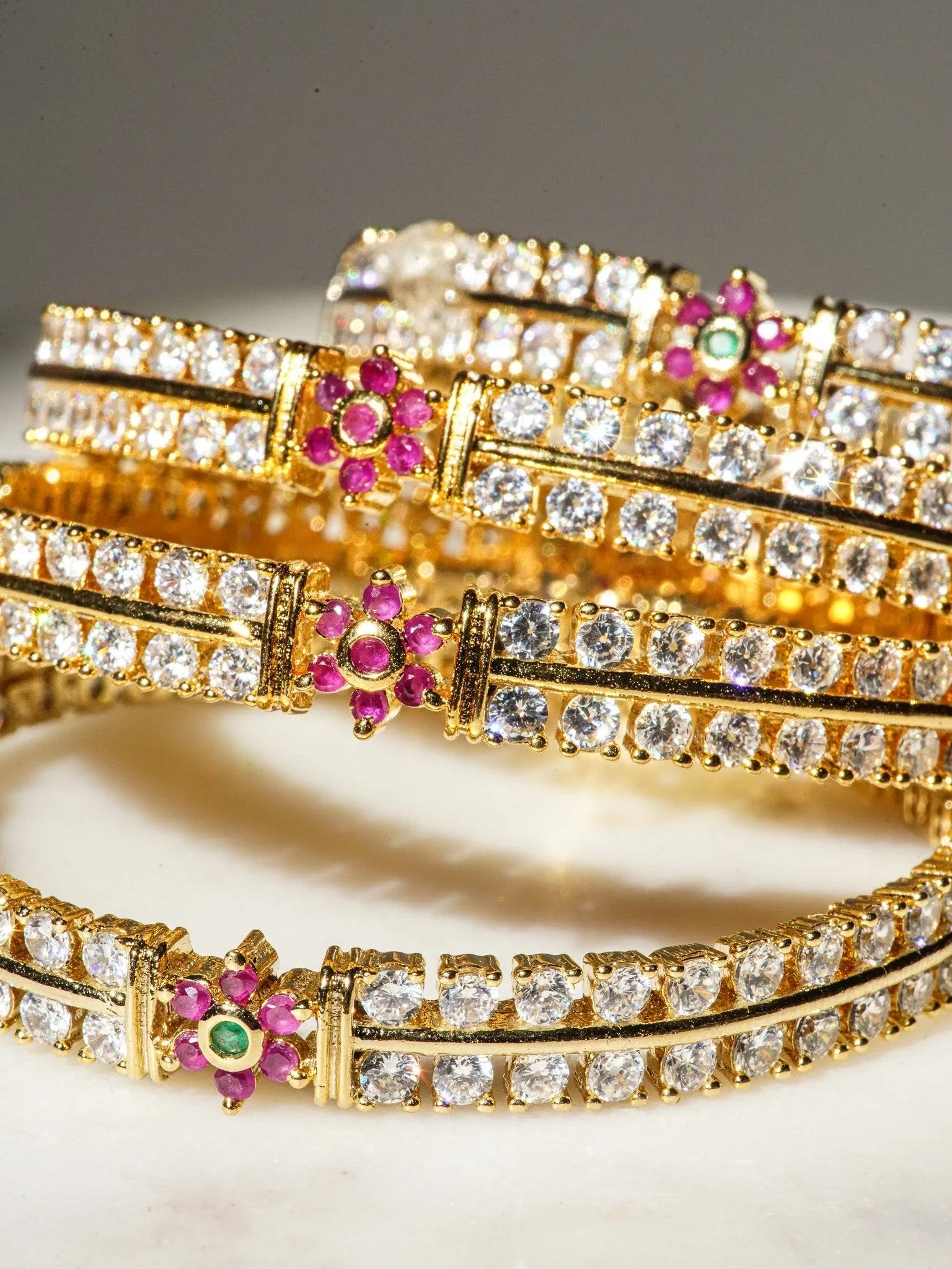 Meenari - Gold Plated Bangle Set (7 PC)