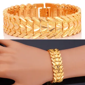 Men Jewelry Trendy Bracelet Men Love Heart Gold/Silver Color 20CM Mens Bracelets