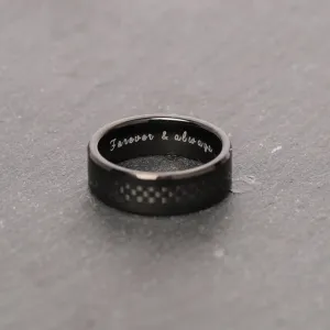 Men’s Carbon Fiber Wedding Band – Personalized Ring for Him