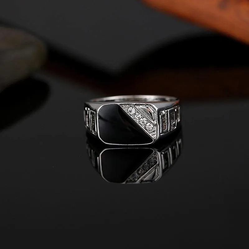 Men's Classic Rhinestone Ring