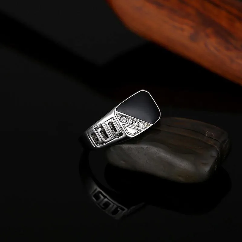 Men's Classic Rhinestone Ring