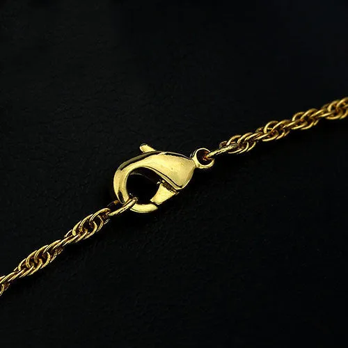 Multi-Color Heart Jewelry For Women 18K Gold Plated CZ Pendant Necklace With Chain Necklaces & Pendants