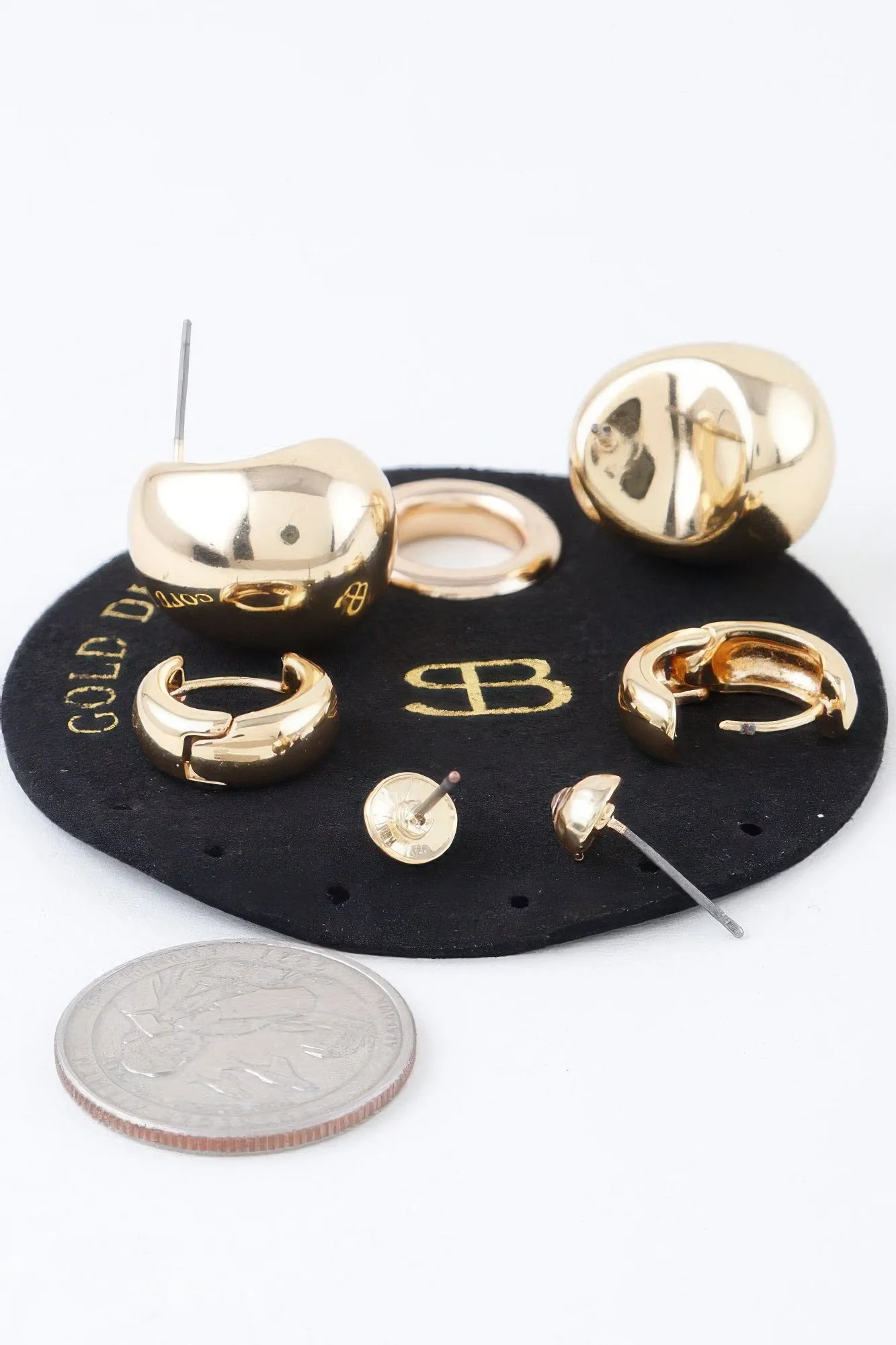 Multi Shiny Curved Earrings Set