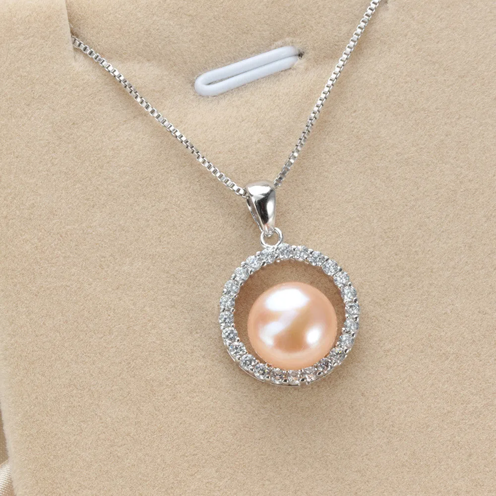 Natural freshwater pearl necklace pendant for women fashion 925 sterling silver jewelry