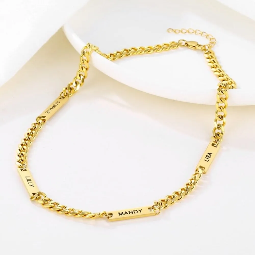 Necklace with name pendants