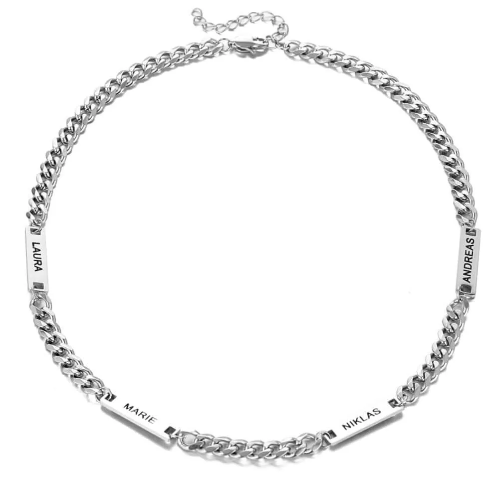 Necklace with name pendants