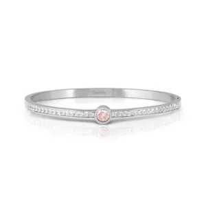 Nomination Pretty Bangles Pink Central CZ With Pave` CZ Stainless Steel