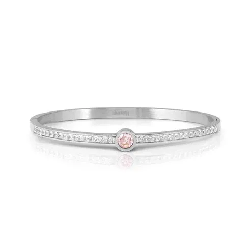 Nomination Pretty Bangles Pink Central CZ With Pave` CZ Stainless Steel
