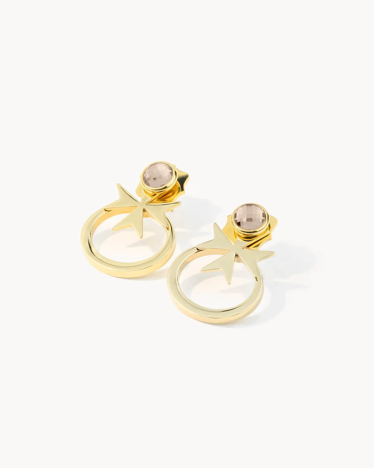 October Birthstone Love Maltese Cross  Ħabbata Earring Set, Gold