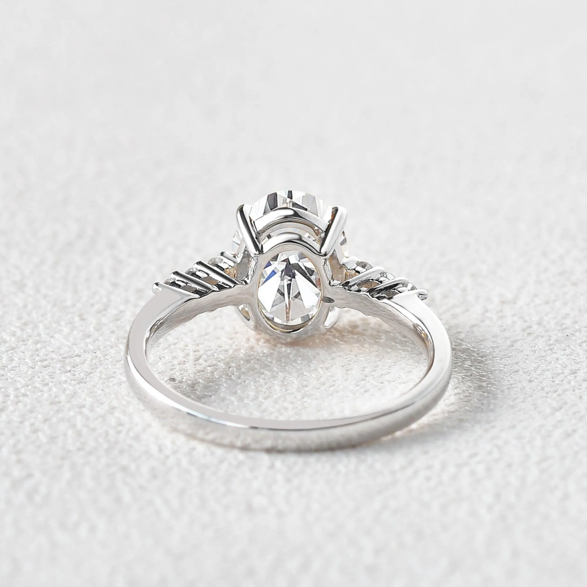 Oval Cut Moissanite White Gold Ring