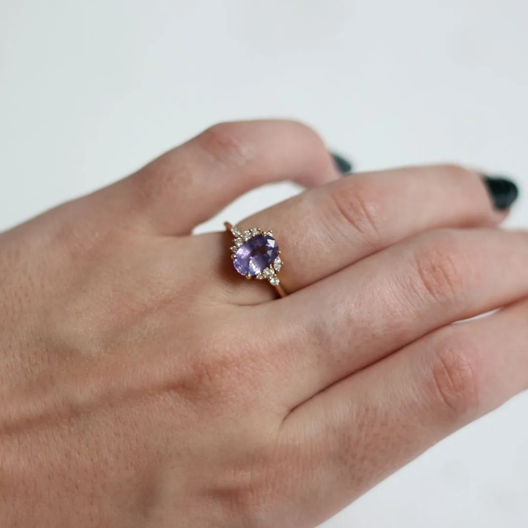Oval Purple Sapphire Ring