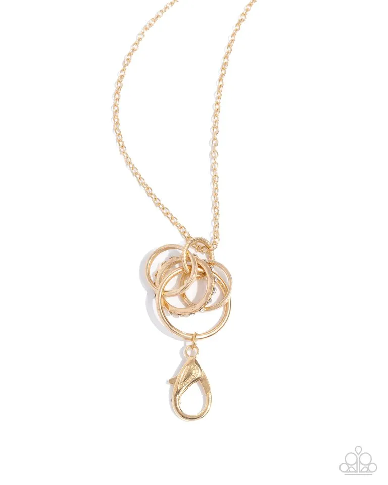 Paparazzi Necklace ~ Rings of Refinement - Gold