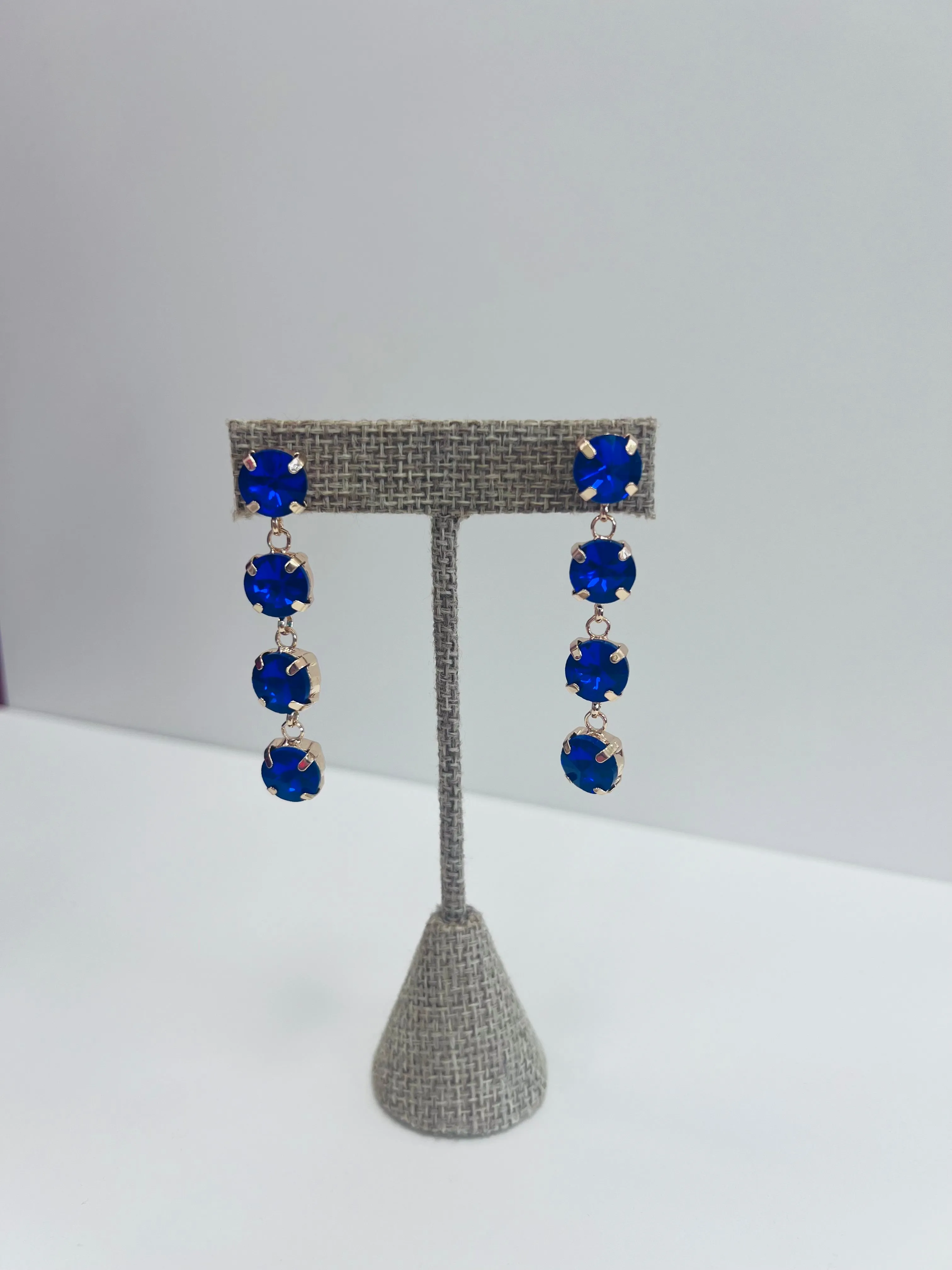 Paved Glass Drop Earrings