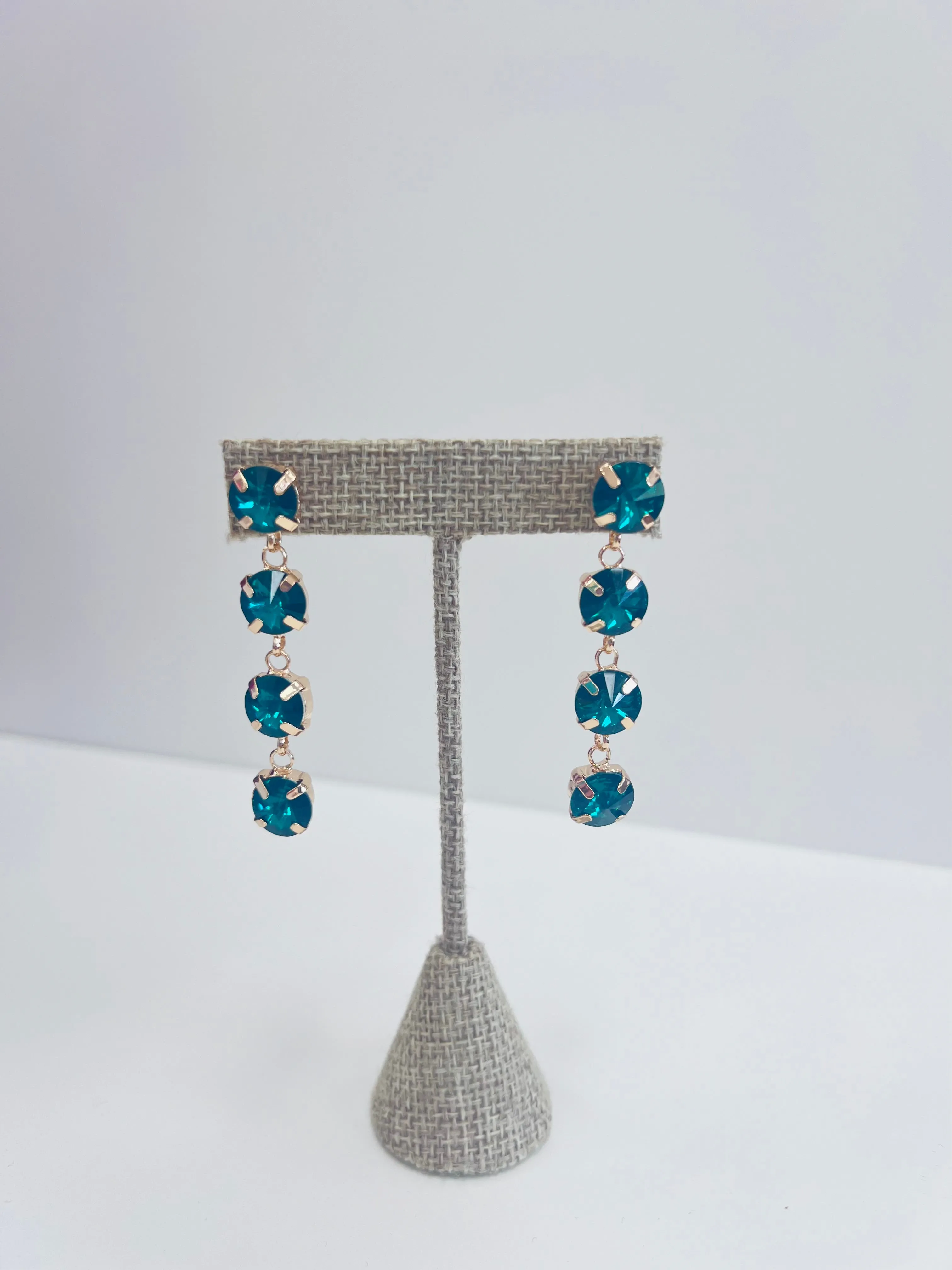 Paved Glass Drop Earrings