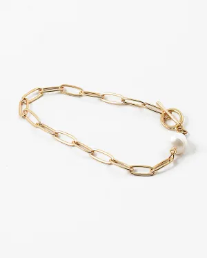 Pearl on Paperclip Chain