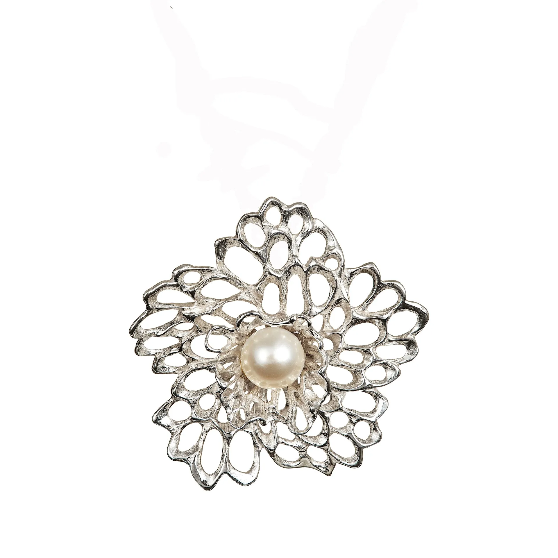 Petals & Pearls Lacy Flower Pendant