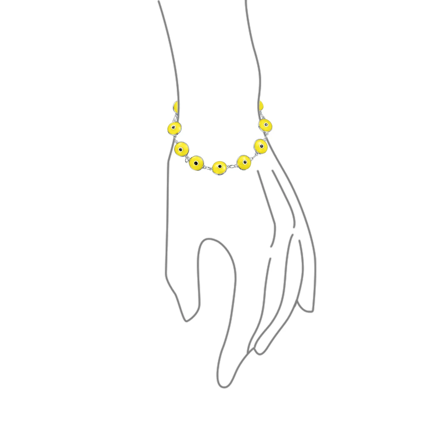Protection Good Luck Amulet Strand Bracelet with Multicolor Evil Eye Beads 7-7.5 Inch