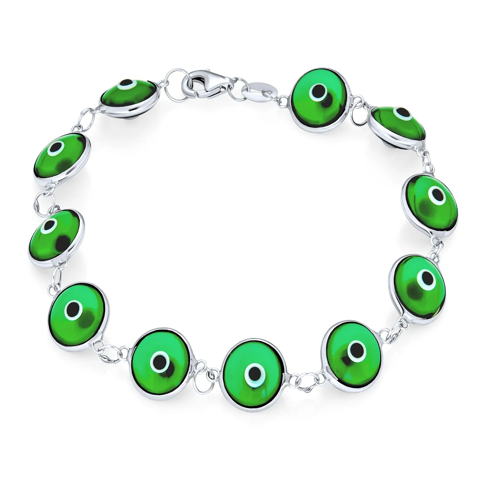Protection Good Luck Amulet Strand Bracelet with Multicolor Evil Eye Beads 7-7.5 Inch
