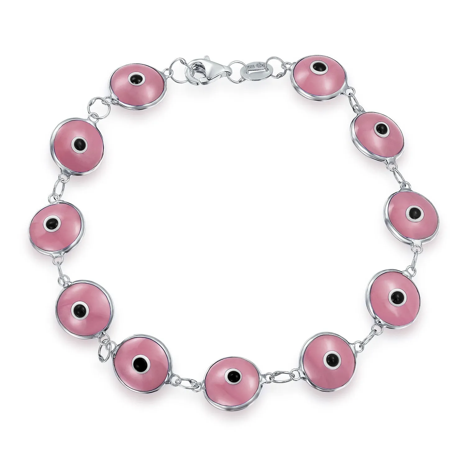 Protection Good Luck Amulet Strand Bracelet with Multicolor Evil Eye Beads 7-7.5 Inch
