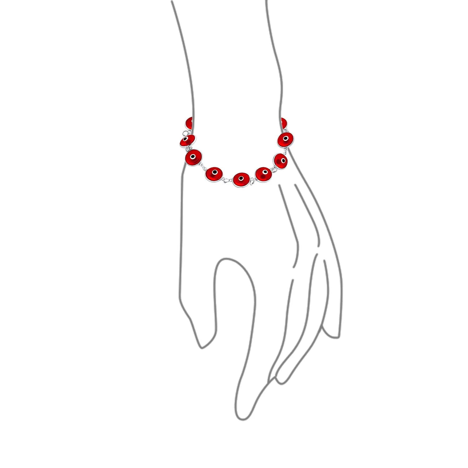 Protection Good Luck Amulet Strand Bracelet with Multicolor Evil Eye Beads 7-7.5 Inch