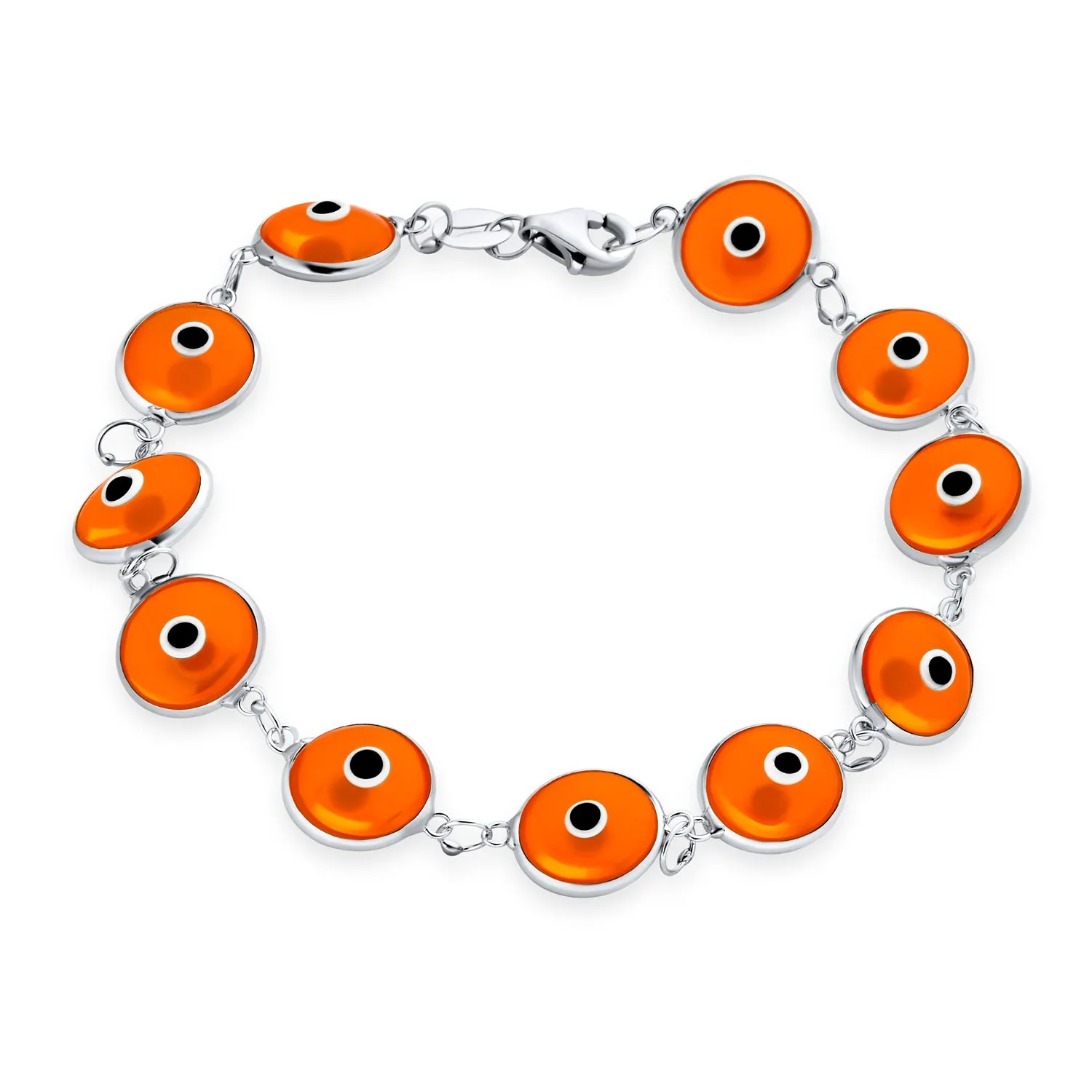 Protection Good Luck Amulet Strand Bracelet with Multicolor Evil Eye Beads 7-7.5 Inch