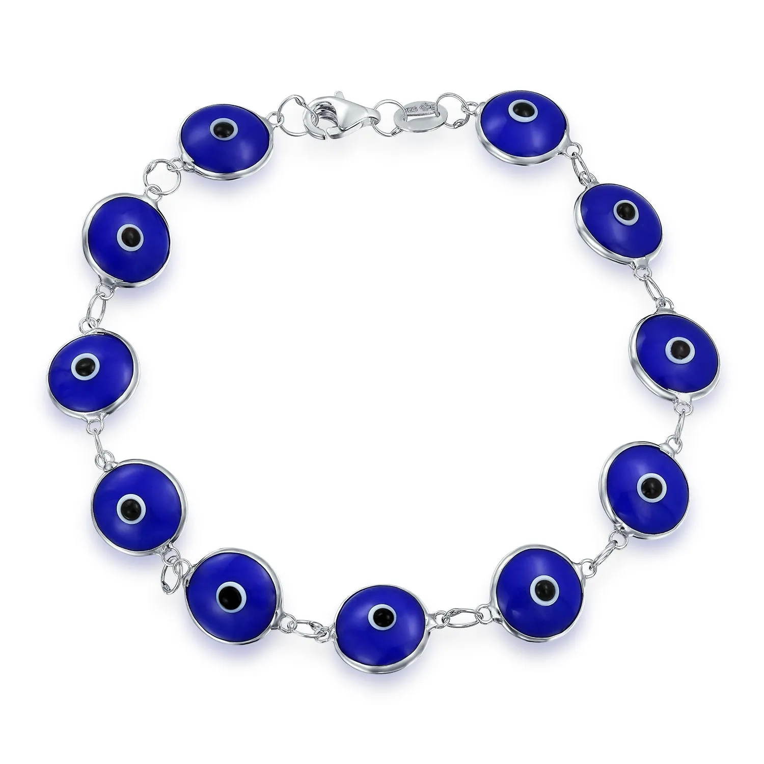 Protection Good Luck Amulet Strand Bracelet with Multicolor Evil Eye Beads 7-7.5 Inch