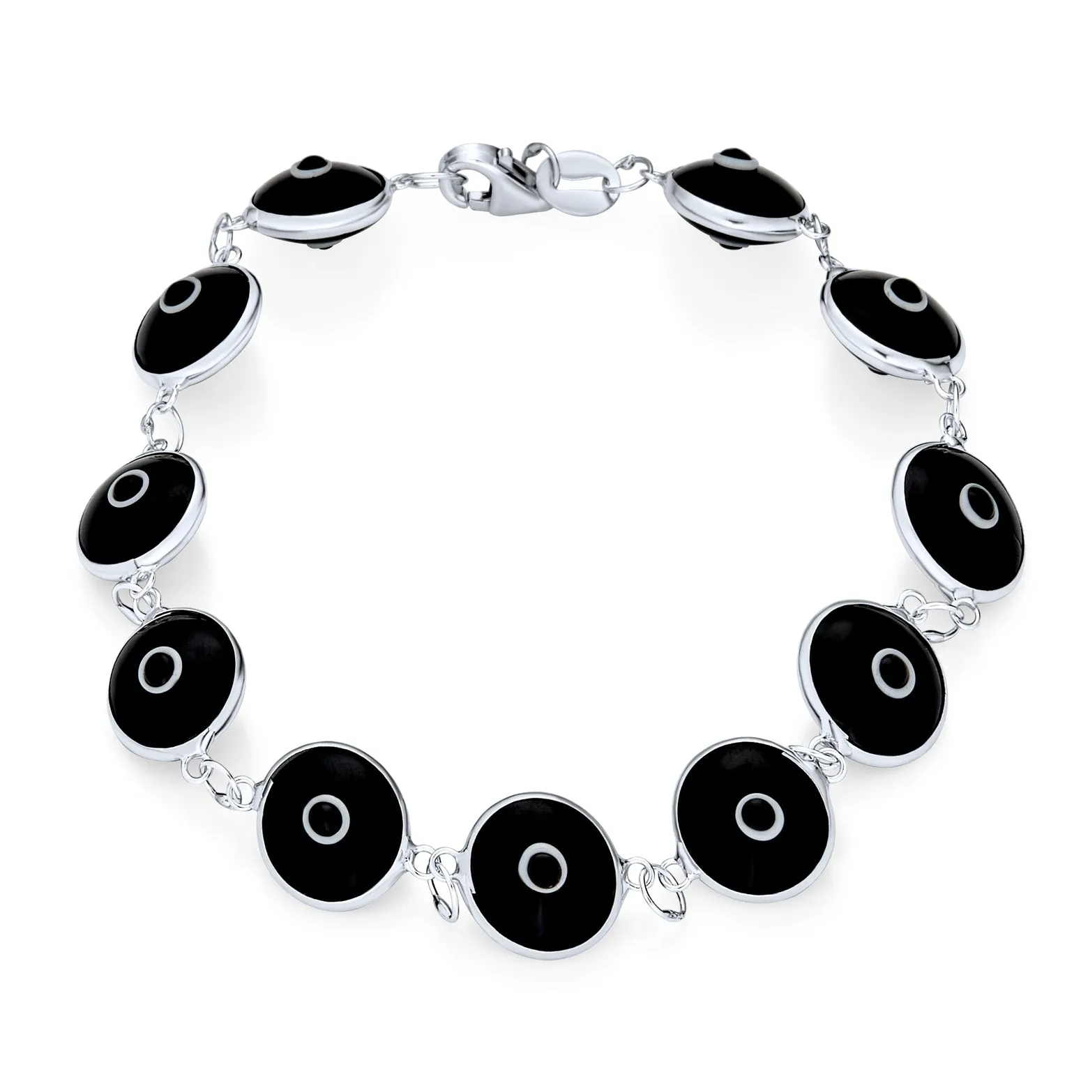 Protection Good Luck Amulet Strand Bracelet with Multicolor Evil Eye Beads 7-7.5 Inch