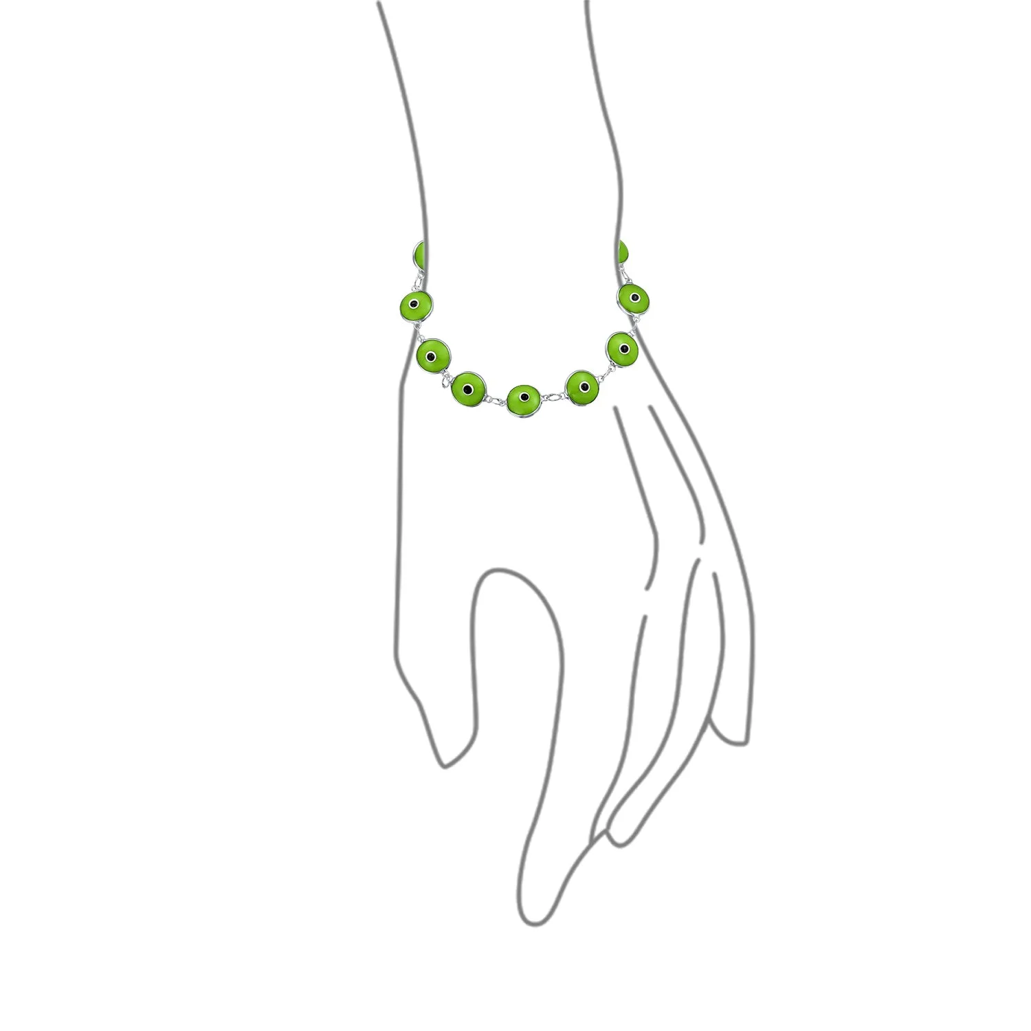 Protection Good Luck Amulet Strand Bracelet with Multicolor Evil Eye Beads 7-7.5 Inch