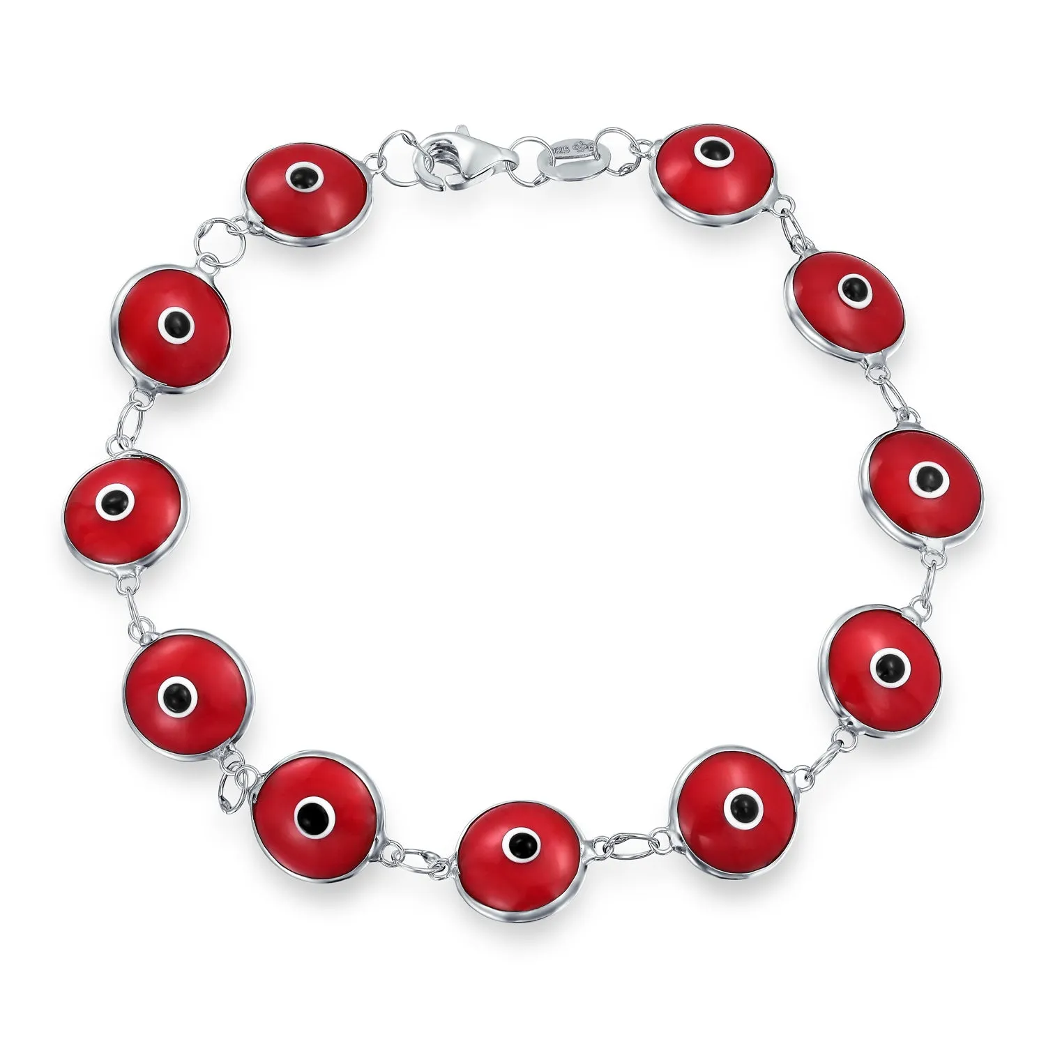 Protection Good Luck Amulet Strand Bracelet with Multicolor Evil Eye Beads 7-7.5 Inch