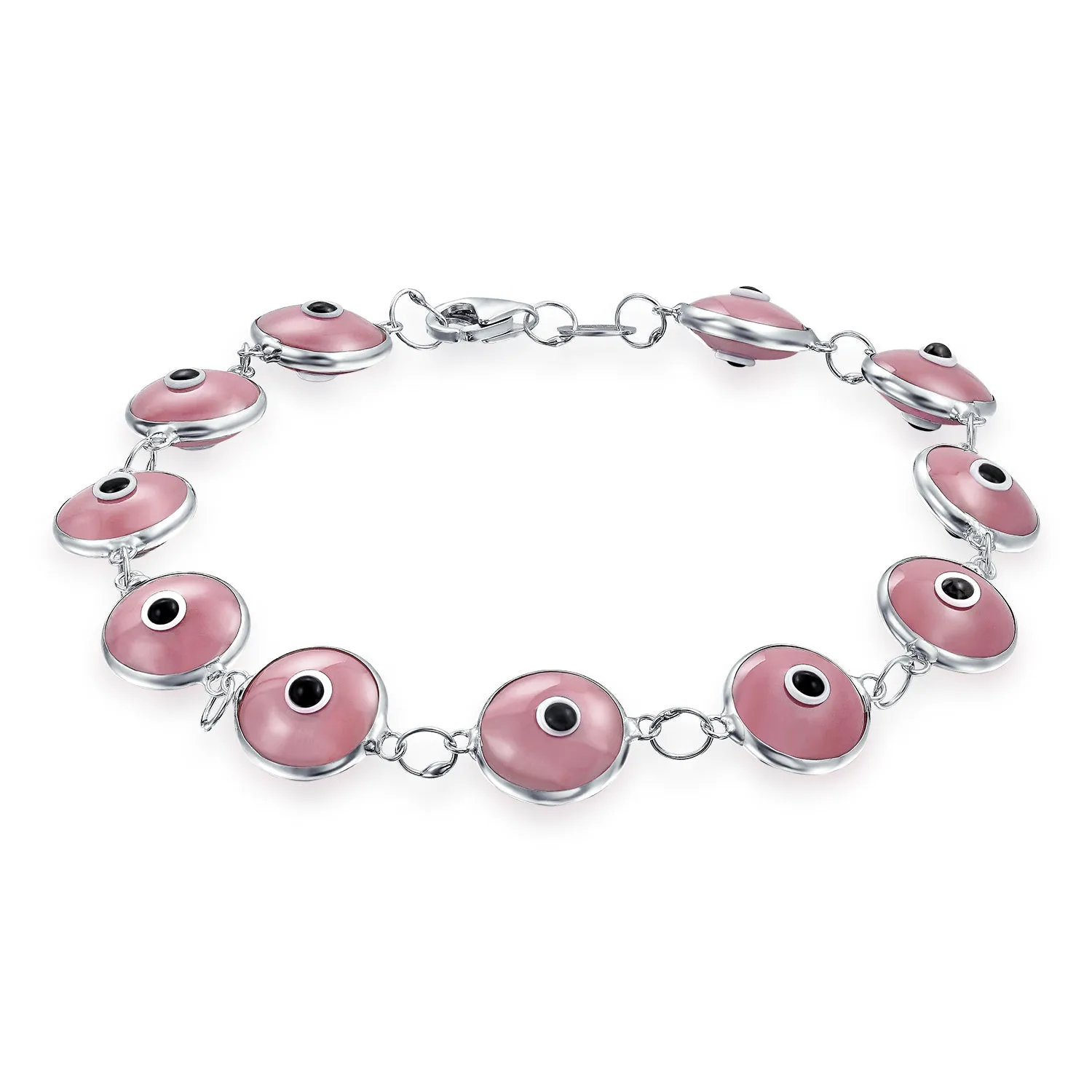 Protection Good Luck Amulet Strand Bracelet with Multicolor Evil Eye Beads 7-7.5 Inch