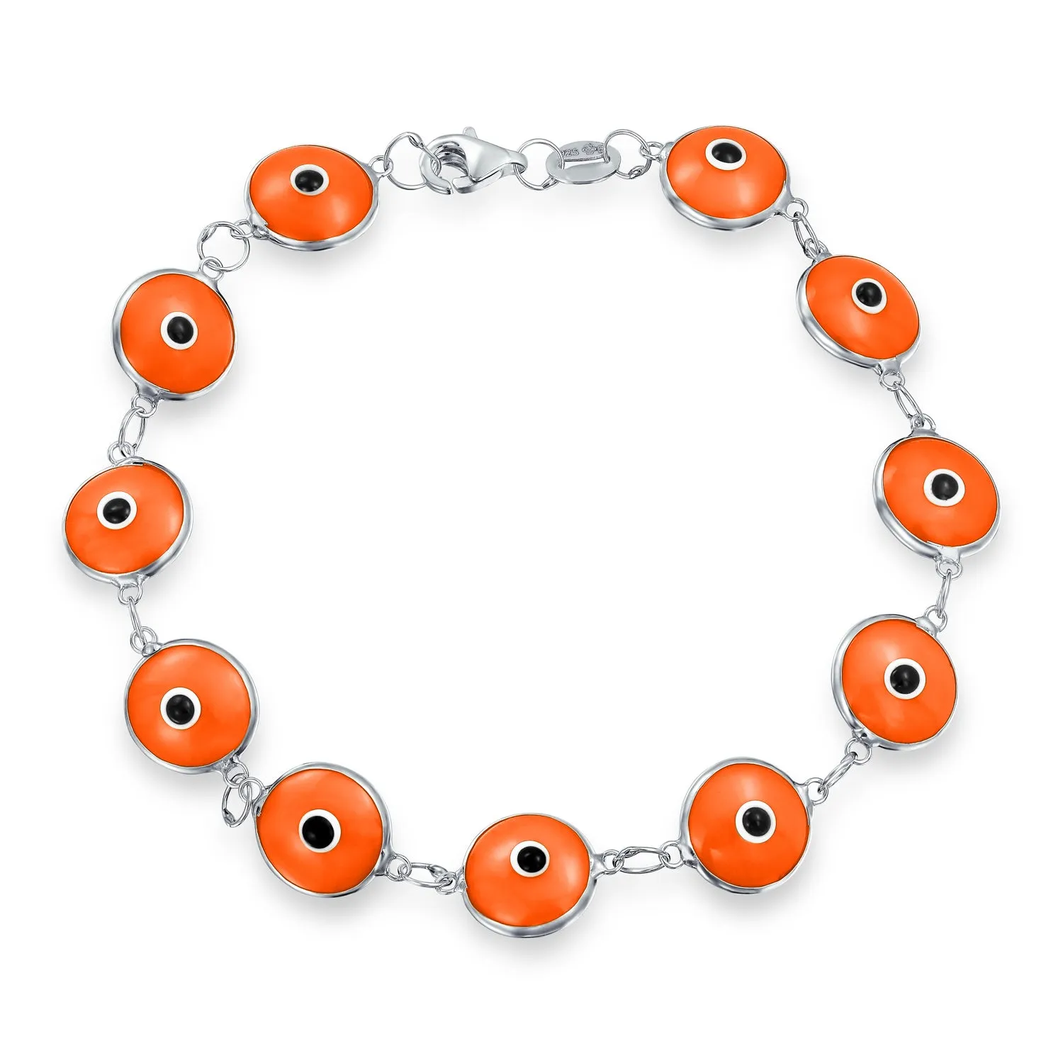 Protection Good Luck Amulet Strand Bracelet with Multicolor Evil Eye Beads 7-7.5 Inch