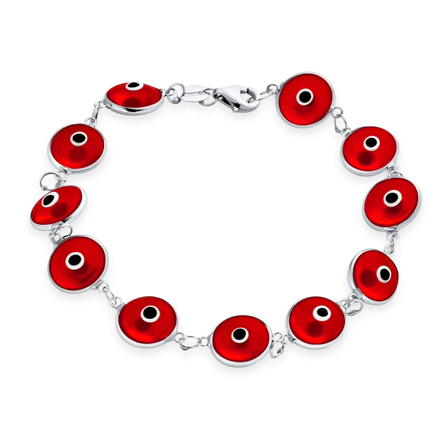Protection Good Luck Amulet Strand Bracelet with Multicolor Evil Eye Beads 7-7.5 Inch