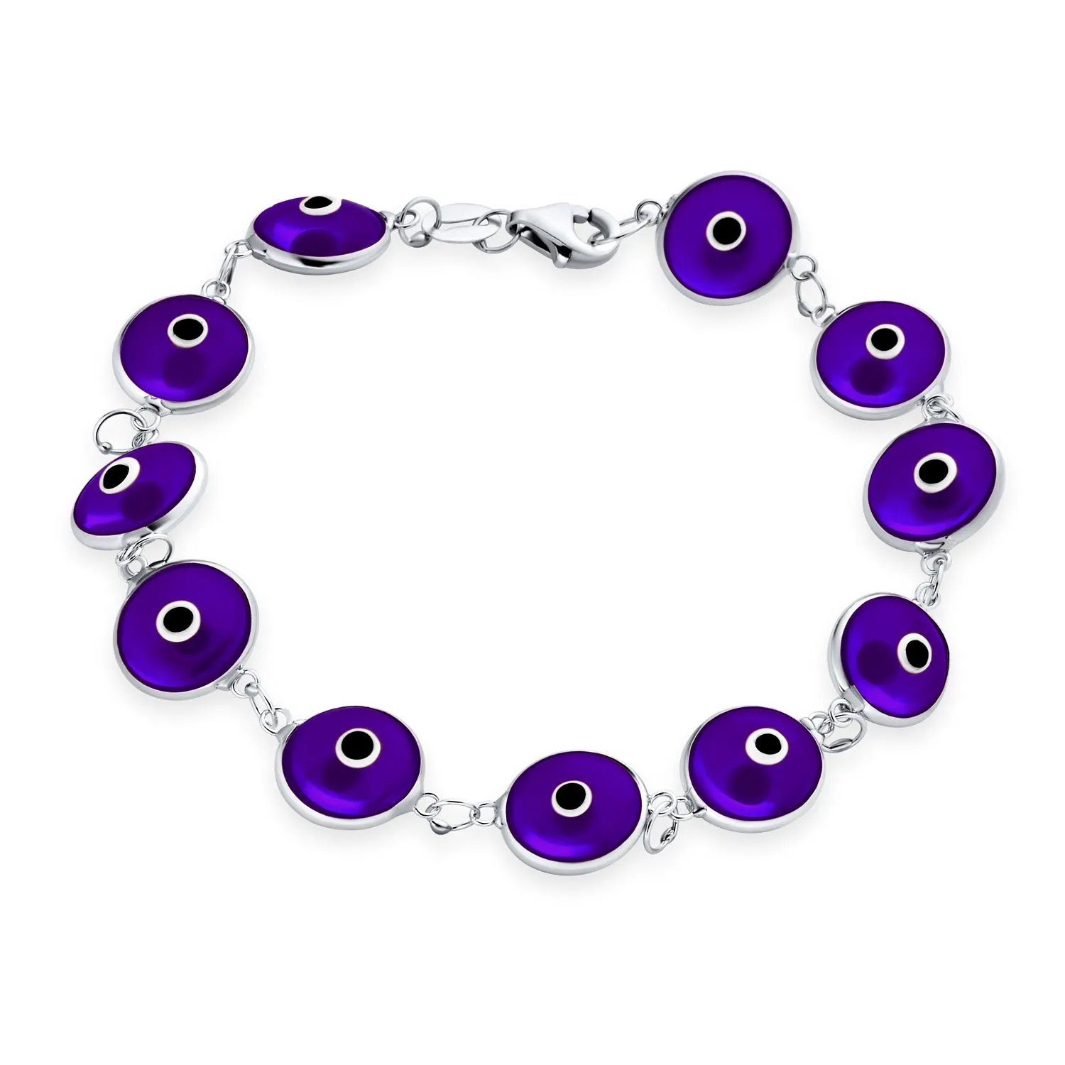 Protection Good Luck Amulet Strand Bracelet with Multicolor Evil Eye Beads 7-7.5 Inch
