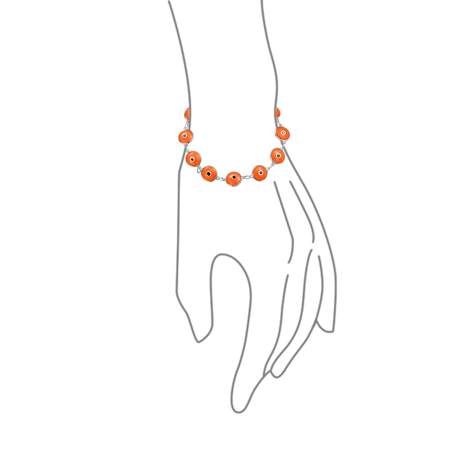 Protection Good Luck Amulet Strand Bracelet with Multicolor Evil Eye Beads 7-7.5 Inch