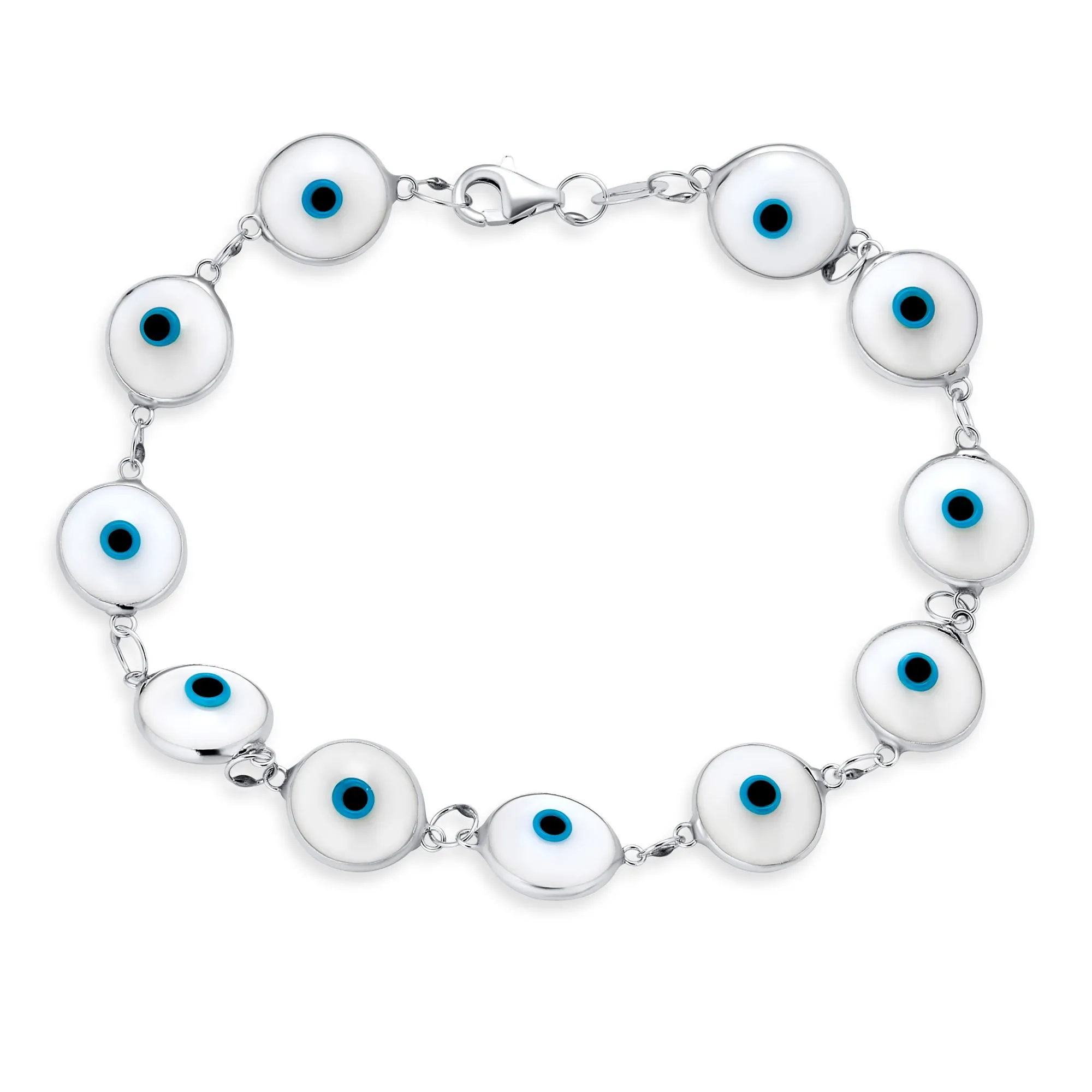 Protection Good Luck Amulet Strand Bracelet with Multicolor Evil Eye Beads 7-7.5 Inch
