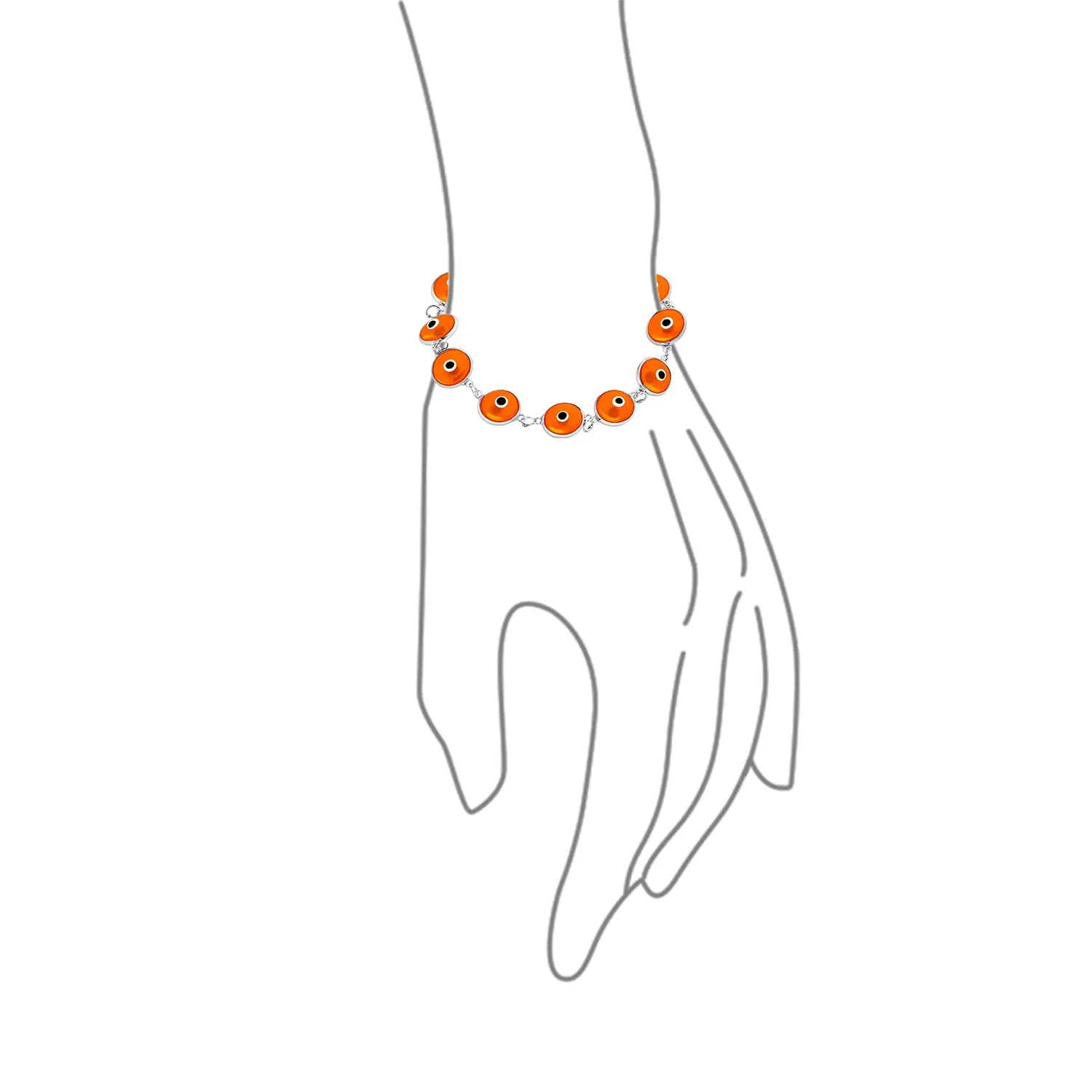 Protection Good Luck Amulet Strand Bracelet with Multicolor Evil Eye Beads 7-7.5 Inch